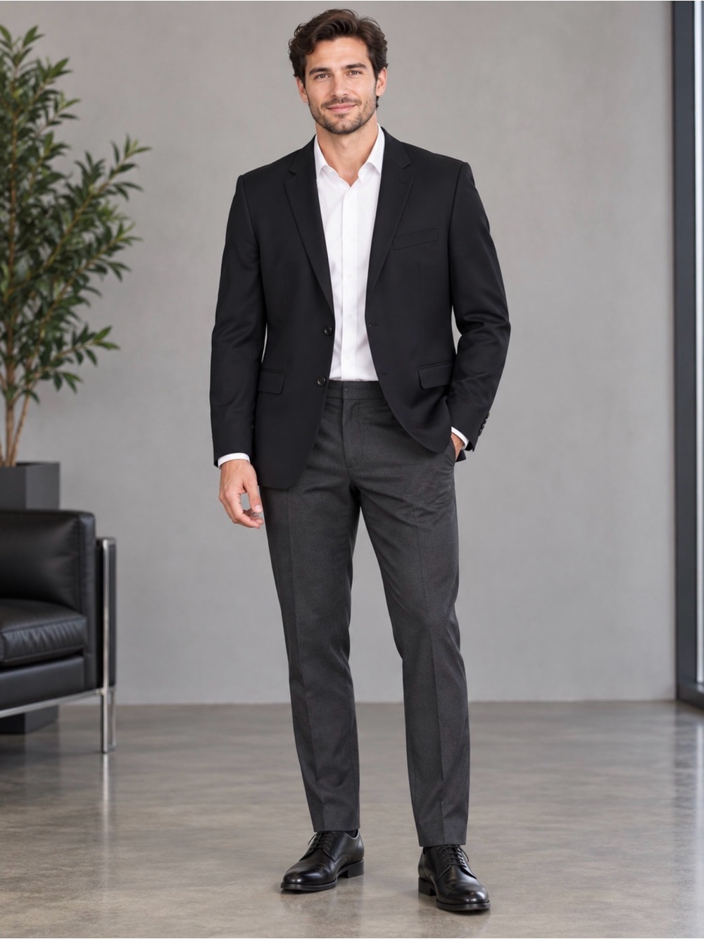 Hugo Boss C‑James1/C‑Sharp1 black suit jacket, size US 50R / EU 60.